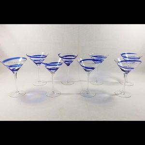 NEW Pier 1 Swirline Martini Glasses